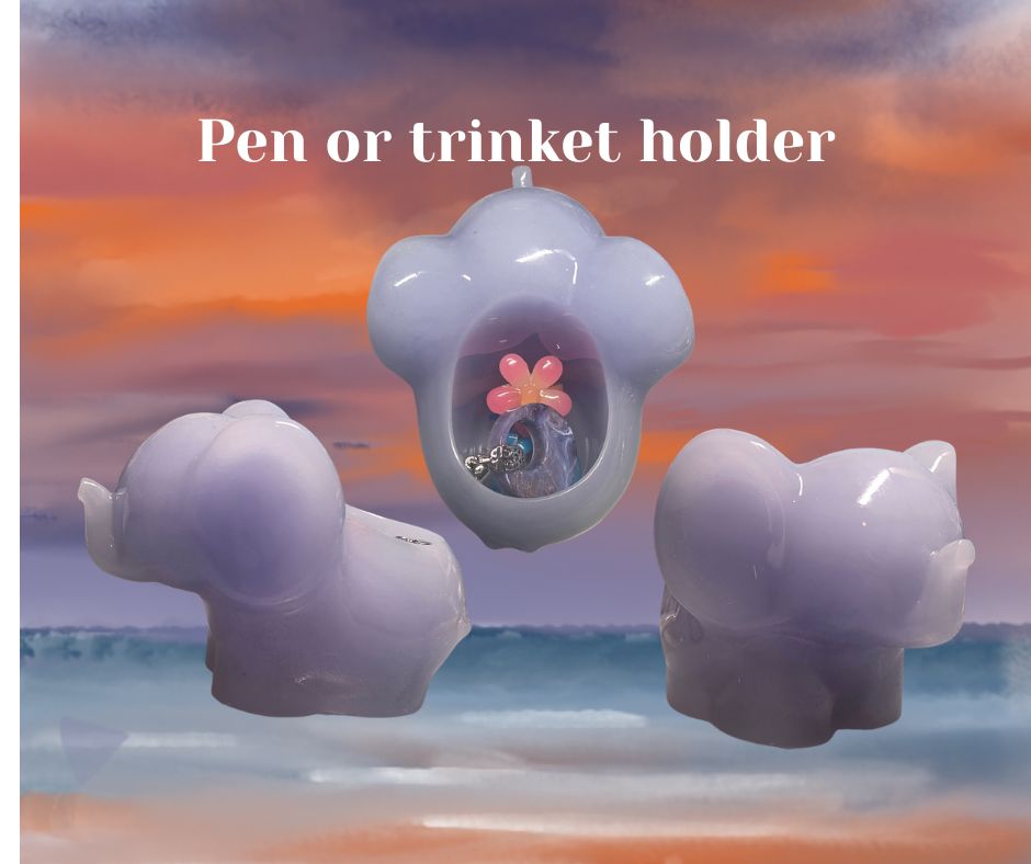 Lilac Elephant Trinket Jar