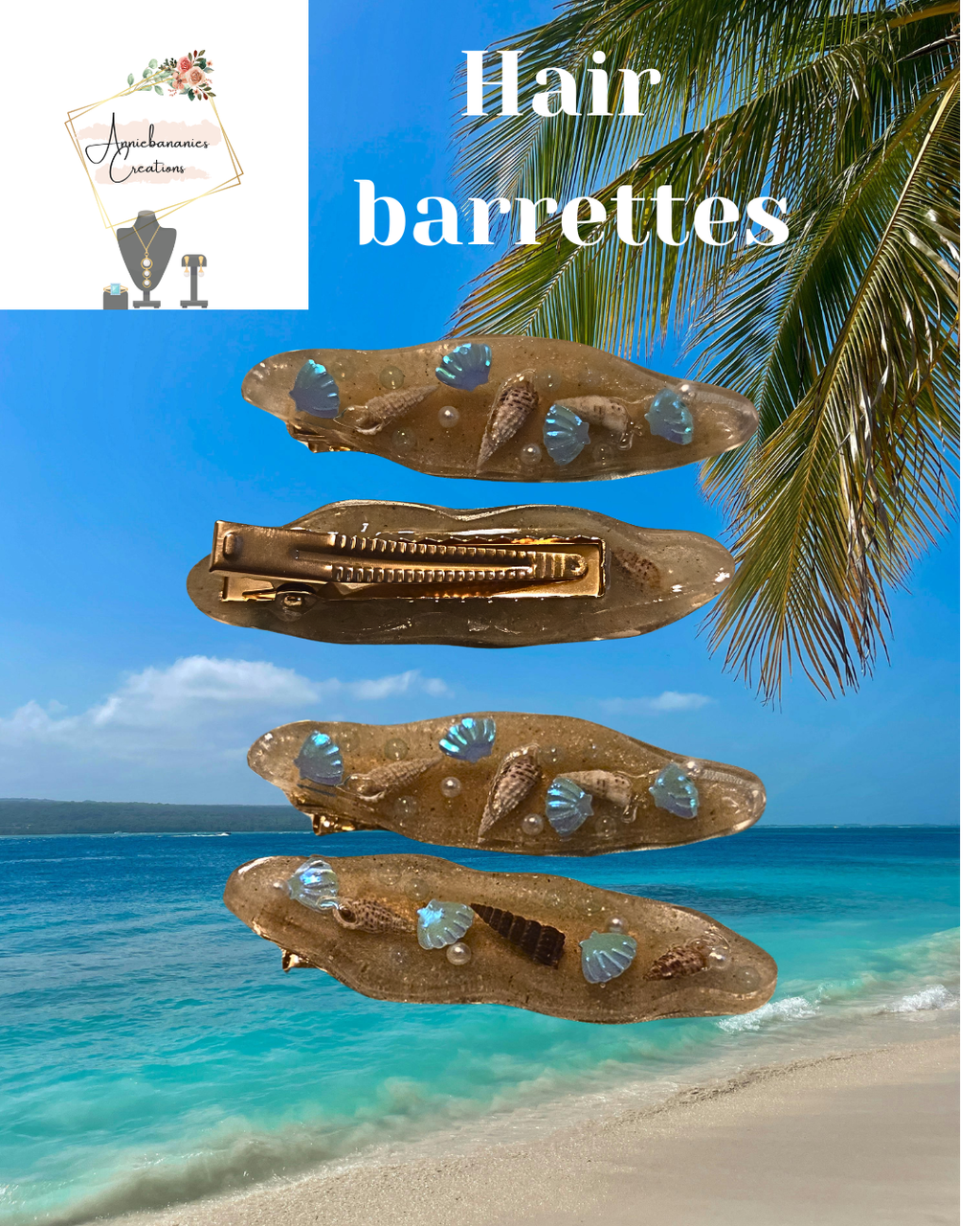 Sand & Shell Hair Clips